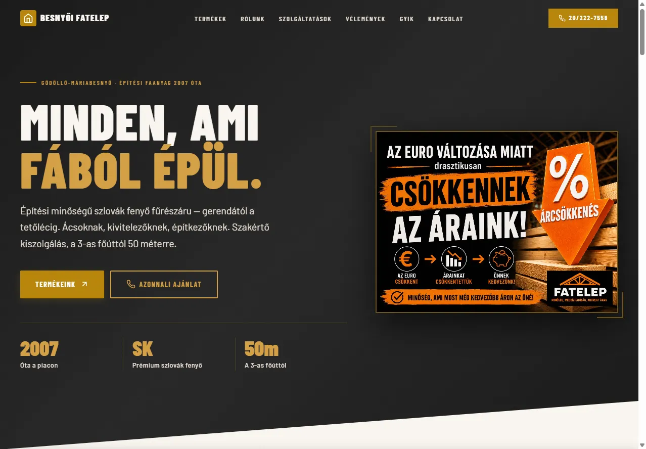 godolloifatelep.hu — élő weboldal