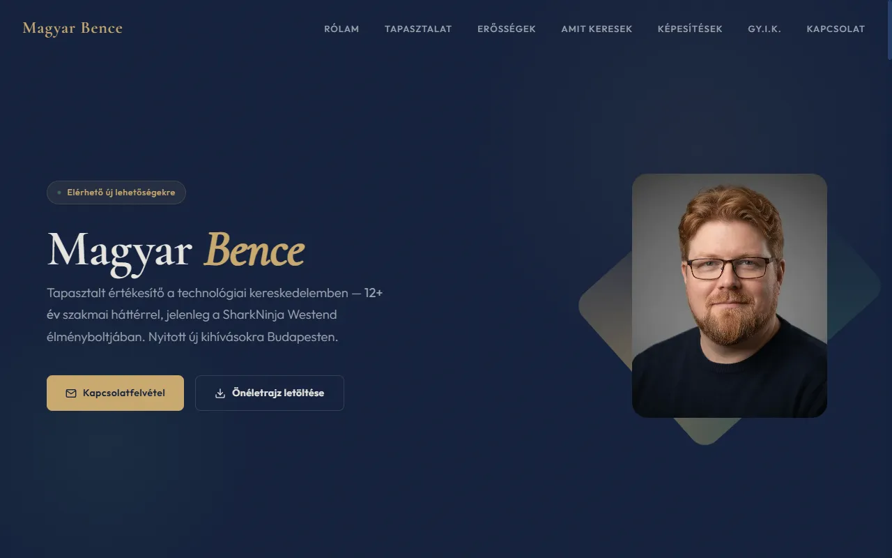 magyarbence.com — élő weboldal